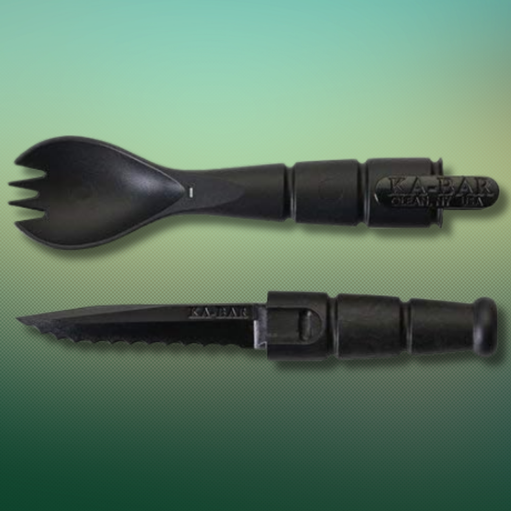 Tactical Spork Knife Combo with Black Durable Utensil for Outdoor Adventures