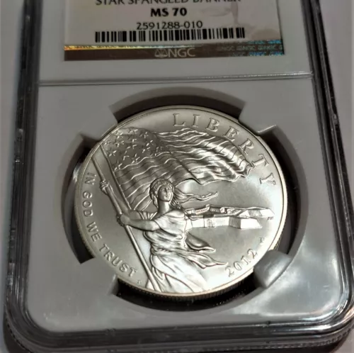 2012-P STAR SPANGLED BANNER $1 SILVER DOLLAR COMMEMORATIVE COIN NGC MS70