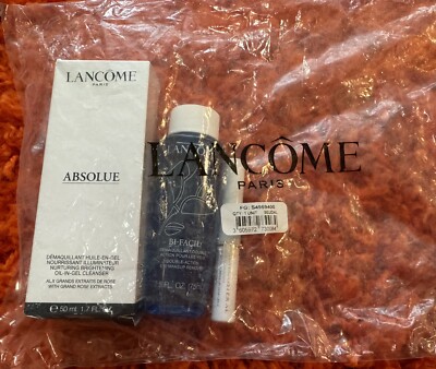 Set 3 Lancome Absolue 1.7fl Oz, Bi-Facil 2.5 Fl Oz & Curl Booster XL Base .07