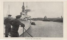 Deutsches Kriegssschiff im Hafen von Libau Liepāja Lettland BILDDOKUMENT v. 1916