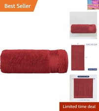 Fade Resistant 70" x 35" Jumbo Bath Towel - Turkish Softness in Burgundy