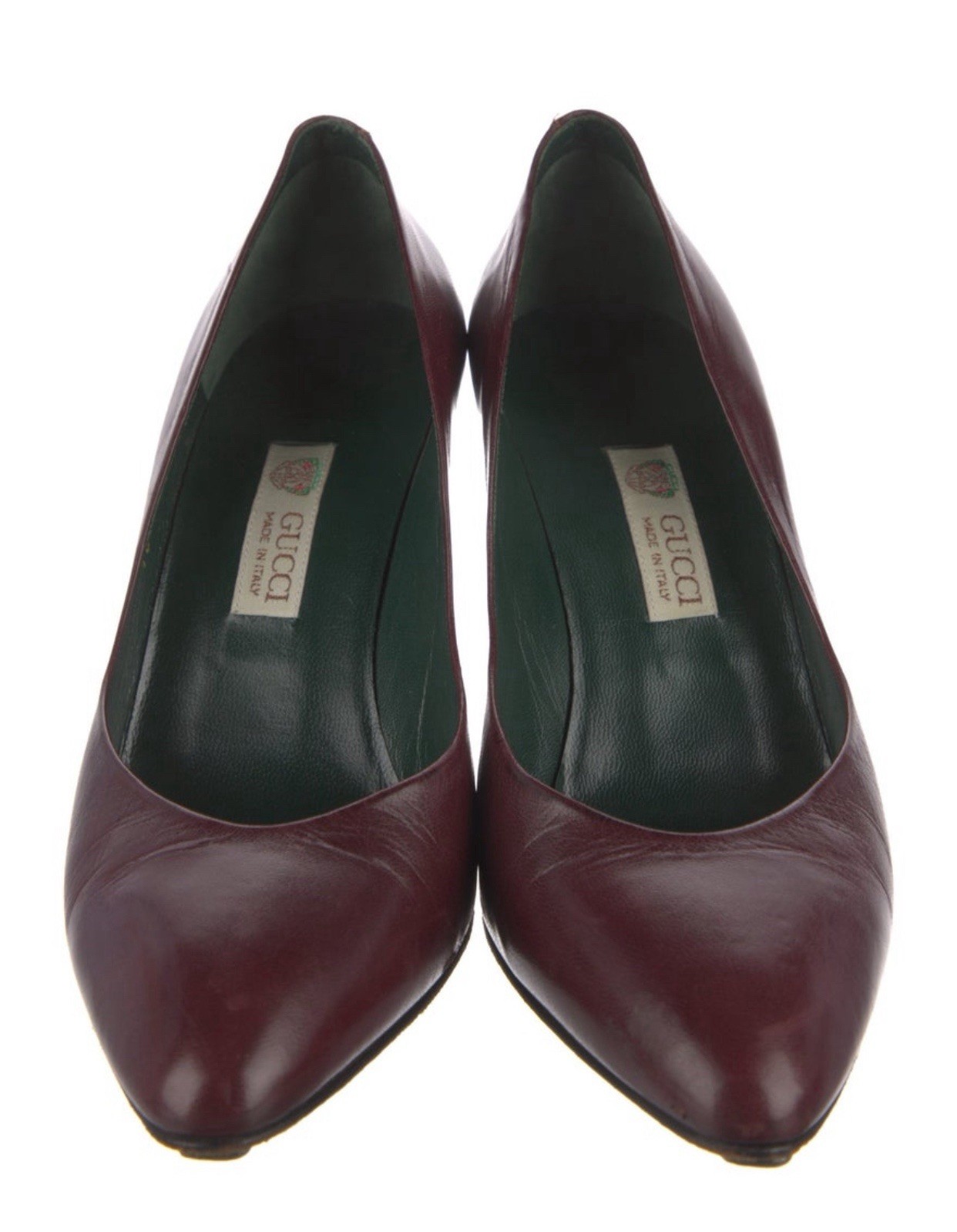 gucci authentic Genuine Leather Solid Red Burgund… - image 3