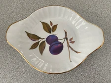 Vintage Unused Royal Worcester Evesham Plum Gold Trim Au Gratin Individual Dish