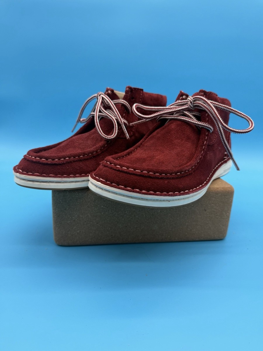 Birkenstock Pasadena High Dark Red Suede Lace Up Women display picture 1