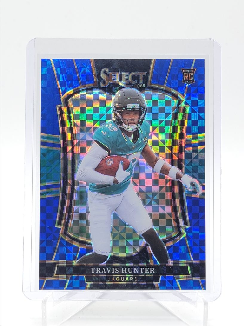 TRAVIS HUNTER 2025 SELECT PREMIER LEVEL ROOKIE BLUE PRIZM RC 175/175 Q4274