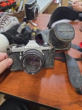 Pentax ME Super 35mm SLR 35MM Film Camera with 50 mm Asahi Lens and Case Tested.