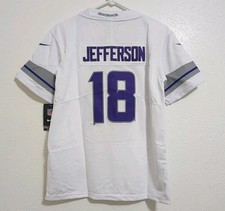 Minnesota Vikings Justin Jefferson 18 Stitched Jersey Kids Size L 14/16 NWT