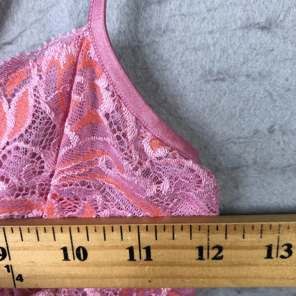 Camiseta Cosabella Renda Bralette Feminina M Rosa Laranja Floral Crop Top Itália Ano Novo - Imagem 3 de 4