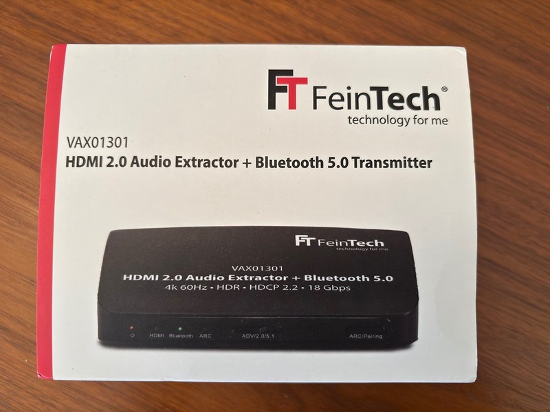 FeinTech VAX01301 HDMI 2.0 Audio Extractor + Bluetooth 5.0 Transmitter