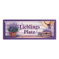 Lieblingsplatz Metallschild Mit Lila Lavendel Blumendesign