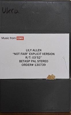 LILY ALLEN - NOT FAIR - EXPLICIT VERSION (Betacam SP, Promo, PAL, Stereo)