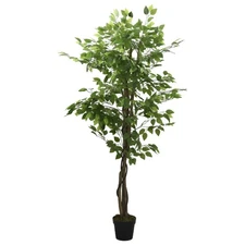 Artificial Ficus Tree Realistic Fake Plant Living Room 378 Leaves Green vidaXL