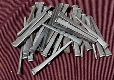 40 Vintage Steel Square Cut Nails 3" 10d Antique? New Old Stock Framing 1lb+