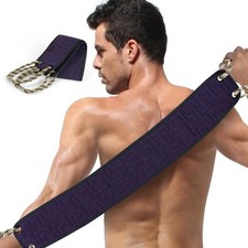 Double Sided Exfoliating Towel Body Scrubber Washcloth with Handle for Men Women