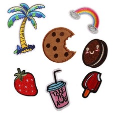 2X(7 Pcs 4 Styles Embroidery Sew Iron On Patch Badge DIY Bag Clothes8021