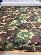 64" Wide Woodland Camo 10oz Cotton Canvas Duck Fabric - Heavy Duty - By The Yard