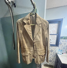 Liz Claiborne Tan Button Front Blazer Jacket Pockets Long Sleeve Women's 6