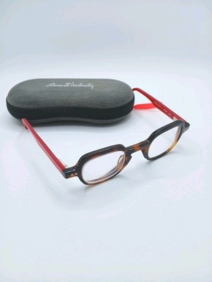 Anne et & Valentin Marin 1465 Eyeglass Small Frames Red Black Made in France. 