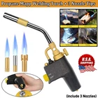 Trigger Start Style Propane Blow Torch Kit Brazing Soldering Mapp Gas w/ Nozzle