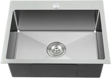23 Inch Brushed Drop in Kitchen Sink- 18 Gauge Satinless Steel Topmount Single