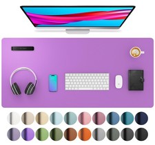 Leather Desk Pad Protector Mouse Pad Office Desk Mat Non-Slip PU Leather Desk...
