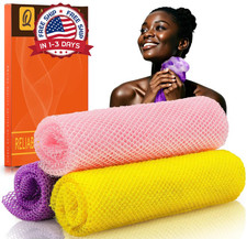 3 Pcs African Net Bath Sponge Exfoliating Body Back Scrubber Skin Smoother