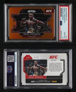 2022 Panini Prizm UFC Orange Prizm /99 Israel Adesanya #23 PSA 10 GEM MT