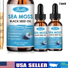 2xSea Moss with Black Seed Ashwagandha Liquid Drop Thyriod Support Immune Boost