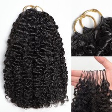 Lemoda Burmese Curly Feather Human Crochet Hair Extensions 16 Inch 120G 100