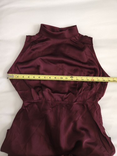 LULUs Classic Elegance Wine Satin Sleeveless Mock Neck Maxi Dress Size M NWT - Bild 11 von 17