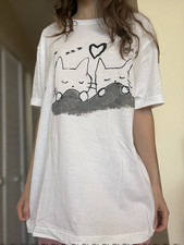 TrueFit Womens Oversized Cat Graphic White Co...