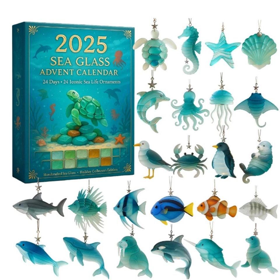 Weihnachts-Schildkröten-Adventskalender - 24 realistische Meerestiere Dekoration - Bild 4 von 4