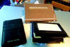 Pair of Leather Credit Card Cases One Zip Up One Fold New