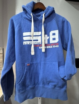 Silverstone 1948 Racing Hoodie XL Blue British Motor Sport Pullover Sweatshirt