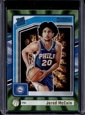 2024-25 Panini Donruss Jared McCain Holo Green Laser Rated Rookie #228 76ers
