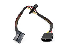 Monoprice 12inch 4pin MOLEX Male to 2 15pin SATA II Female Power Cable