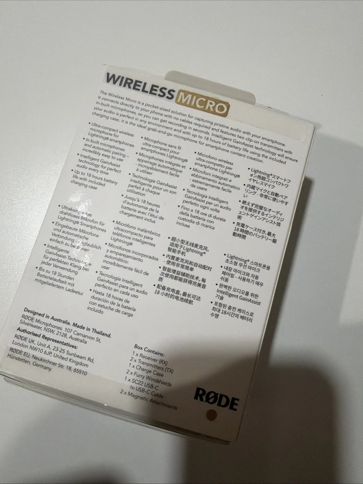 Rode Inalámbrico Micro Compacto Micrófono Inalámbrico Dos Micrófonos Estuche de Carga | Lightning Foto 3 de 4