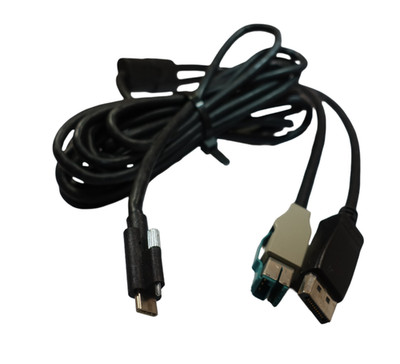 NCR 1432-C682-0040 Powered USB Kabel 12V Y-Cable DP USB-C 4m POS Adapter