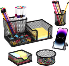 Mesh Pen Holder for Desk Pencil Holders 5 Pieces Desk Organizer Office Suppli...