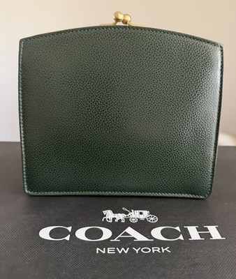 COACH VINTAGE MADISON FOREST GREEN TUXEDO FRAME KISSLOCK BAG 4415