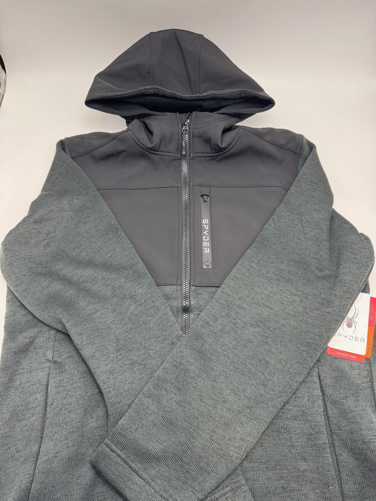 SPYDER МУЖСКОЙ СВИТЕР SPYDER ФЛИСОВАЯ КУРТКА НА МОЛНИИ - РАЗМЕР МУЖСКОЙ M - ЧЕРНЫЙ 13190₽