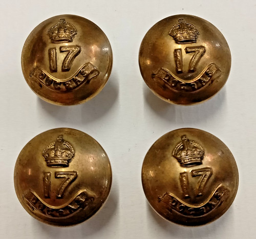 Matching Set of 4 British Indian Army 17th Dogras Regiment 19mm Buttons Gaunt