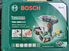 Bosch PSB 1800 LI-2 Cordless Combi Drill, 2x Batteries, Charger And Case