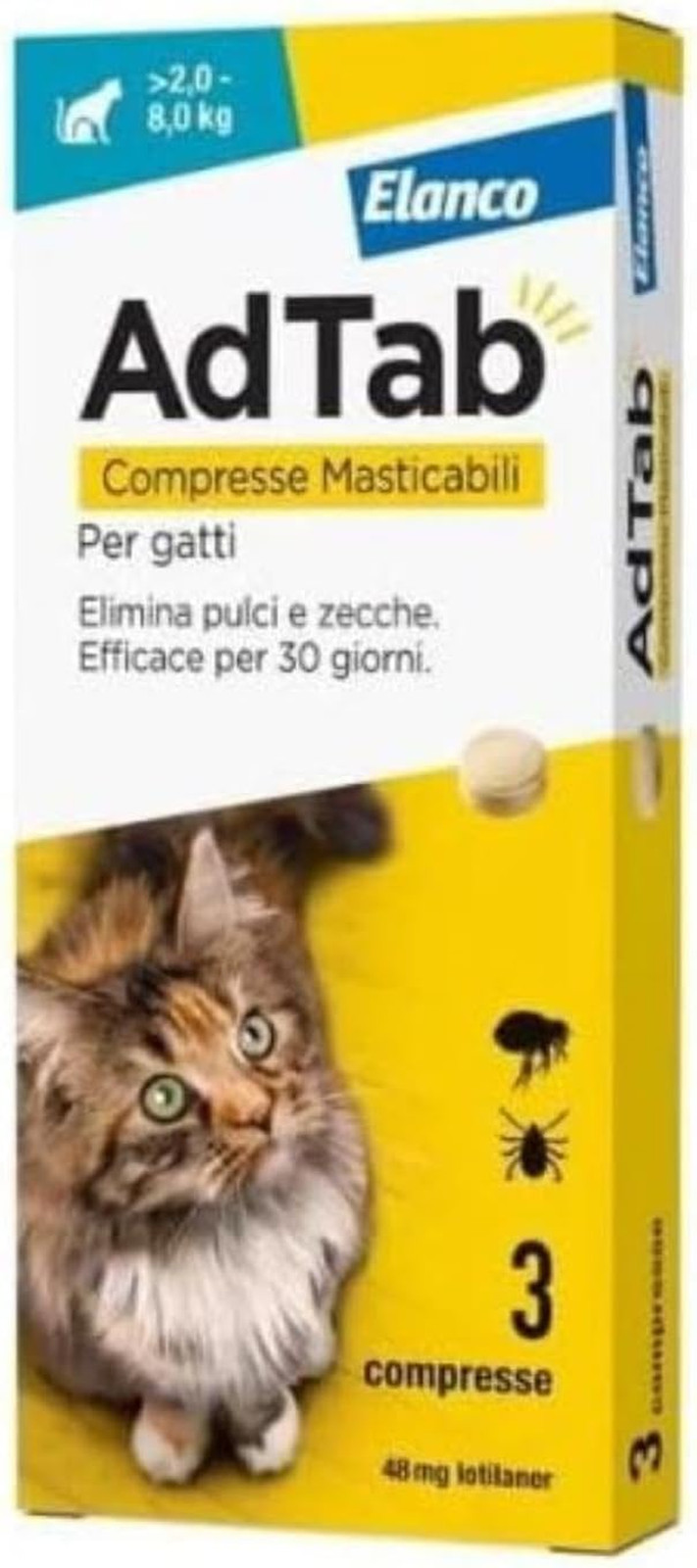 Compresse Masticabili per Gatti Da 2,0-8,0 Kg - 3 Compresse
