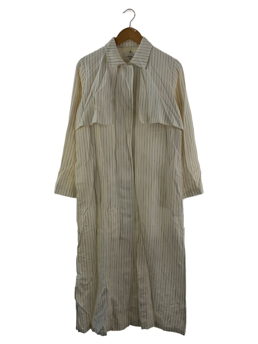 AMERI Sten Collar Coat M Cotton White Classic Tre… - image 1