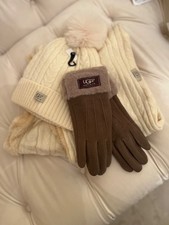 UGG Winter Cream Beige infinity, Scarf, Set  NWT