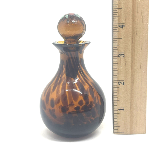 Bottiglia in vetro artistico tartaruga vintage con tappo dipinto a mano 4,25" - Foto 2 di 9