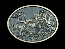 SF13135 NOS VINTAGE 1970s DUCK ART COMMEMORATIVE SOLID BRASS BELT BUCKLE