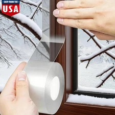 33ft Heavy Duty Transparent Window Weather Sealing Tape No Residue Removable USA