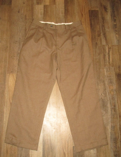 Nautica, NAUTICA mens SZ 32 X 27 tan tone 100% WOOL pleated/ciffed dress pants